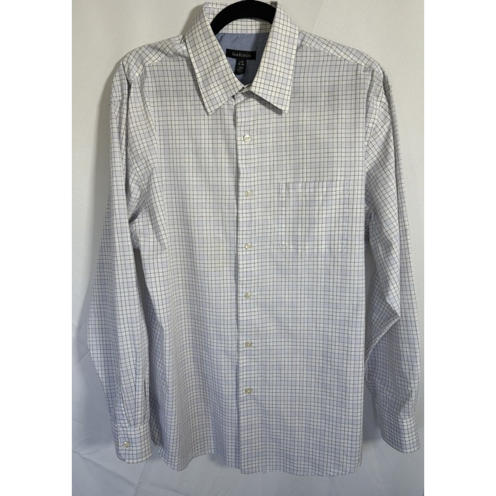 Van Heusen Shirt Size 16-161/2 Long Sleeve Check